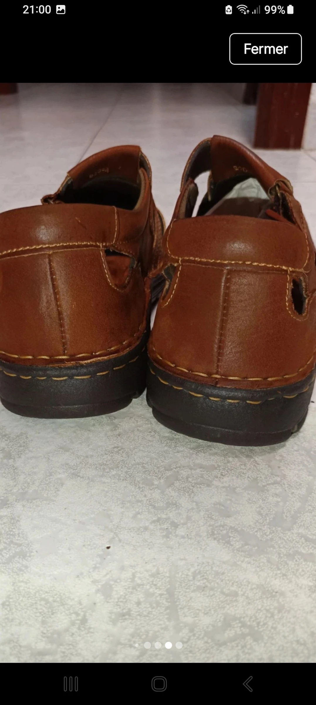 Heren lederen sandalen maat 39 uitstekende staat – photo 2